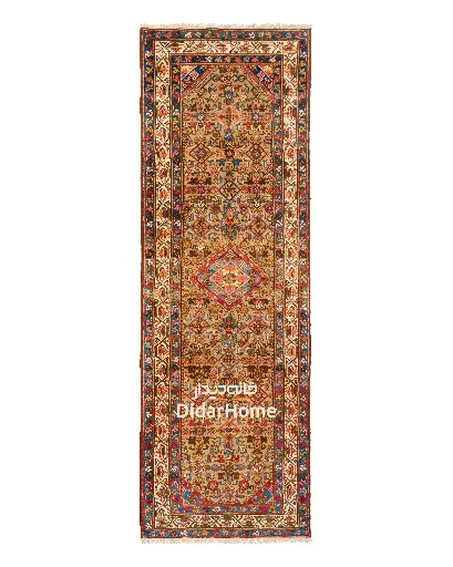 [61034716] کناره دستباف آنتیک ملایر طرح ترنجی