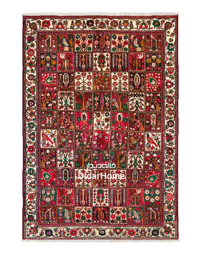 [84074729] فرش دستباف آنتیک بختیاری طرح خشتی ۷/۸۳ متری