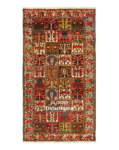 [84054781] فرش دستباف آنتیک بختیاری طرح خشتی ۵/۲۷ متری