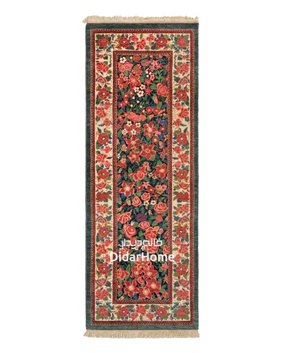 [42027957] کناره دستباف بیجار طرح هزارگل ۲.۱۳ متری