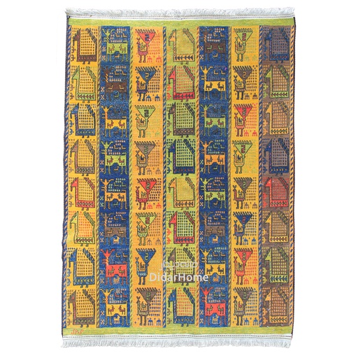 [143118] گلیم دستباف قشقایی طرح محرمات ذرع و نیم