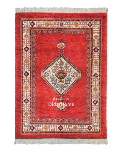 [11029013] فرش دستباف قشقایی طرح ترنجی ذرع و نیم