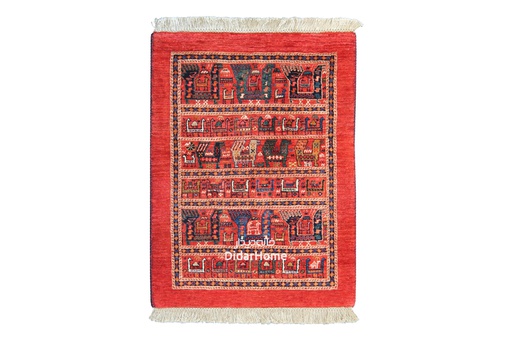 [15011306] فرش دستباف قشقایی طرح محرمات ذرع و نیم