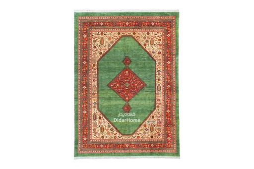 [41077765] فرش دستباف قشقایی طرح ترنجی نه متری