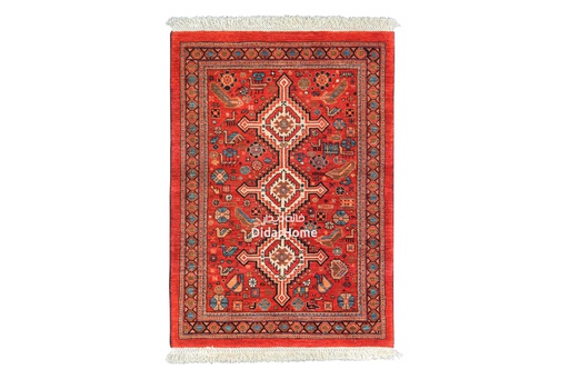 [11011459] فرش دستباف قشقایی طرح ترنجی ذرع و نیم