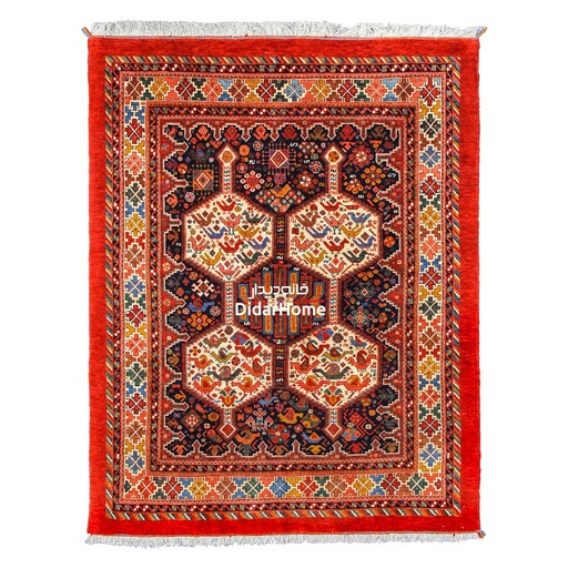 [92020100] فرش دستباف قشقایی طرح ترنجی سه متری