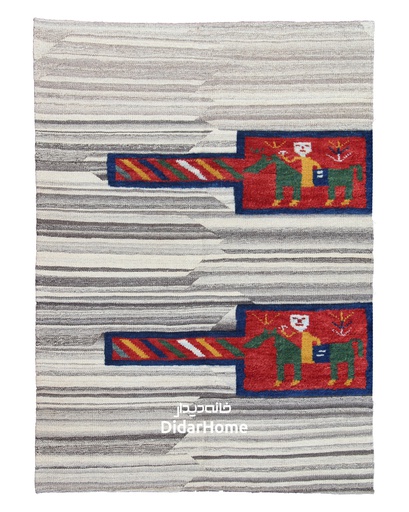 [69010114] گلیم دستباف تاچه بختیاری طرح مدرن ذرع و نیم