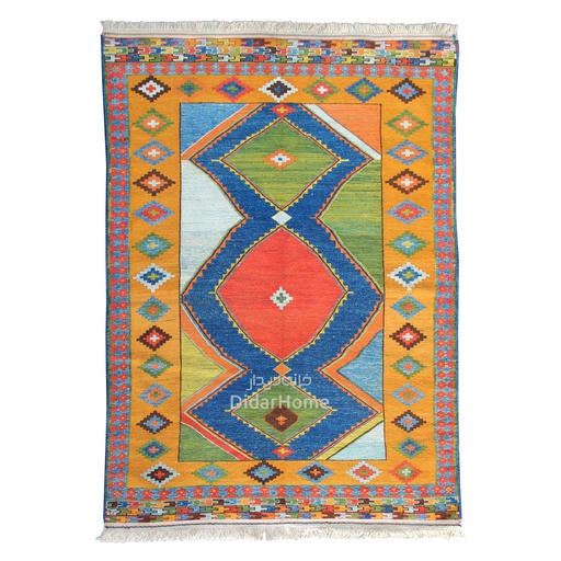[243114] گلیم دستباف قشقایی طرح ترنجی سه متری