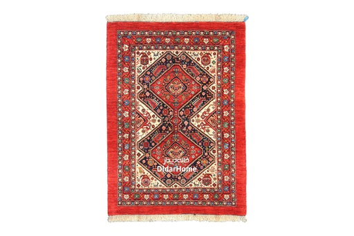 [11011119] فرش دستباف قشقایی طرح ترنجی ذرع و نیم