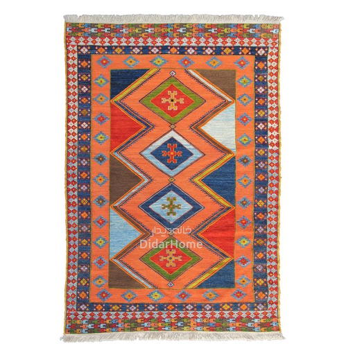 [243125] گلیم دستباف قشقایی طرح ترنجی سه متری