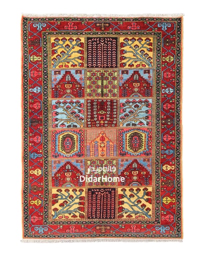 [84020431] فرش دستباف آنتیک بختیاری طرح خشتی ۲/۶۷ متری