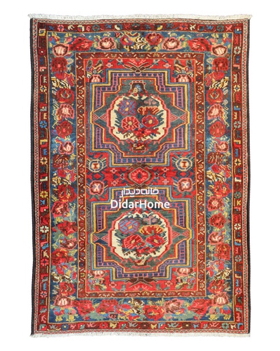 [14021401] فرش دستباف آنتیک بختیاری طرح خشتی سه متری