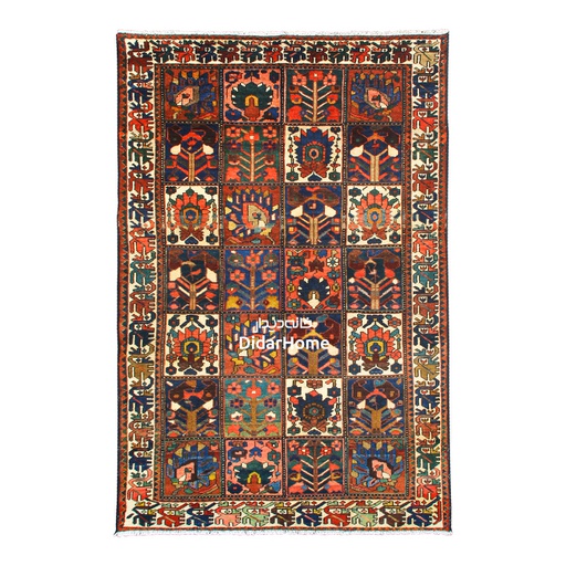 [84029143] فرش دستباف آنتیک بختیاری طرح خشتی سه متری