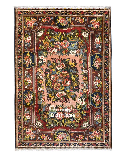 [11062221] فرش دستباف آنتیک بختیاری طرح ترنجی شش متری