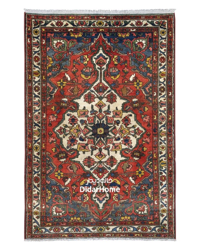 [11021425] فرش دستباف آنتیک بختیاری طرح ترنجی سه متری