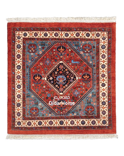 [11011487] فرش دستباف قشقایی طرح ترنجی ذرع و نیم