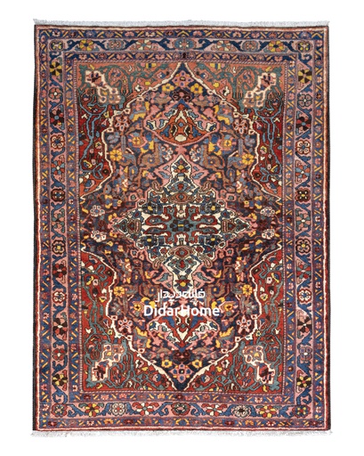 [91031520] فرش دستباف آنتیک بختیاری طرح ترنجی سه متری