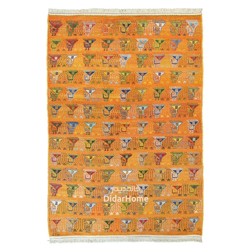 [23179913] گلیم دستباف قشقایی طرح افشان سه متری