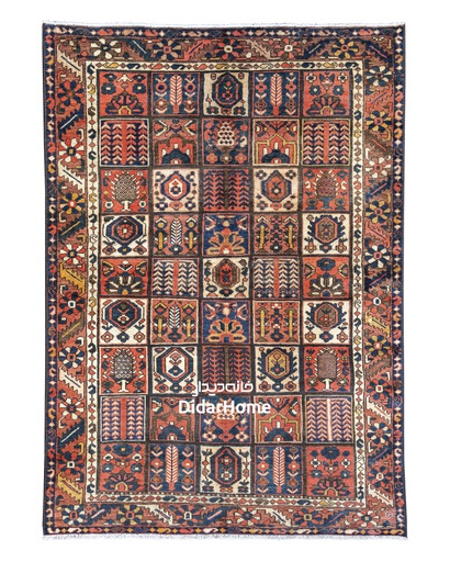 [84020924] فرش دستباف آنتیک بختیاری طرح خشتی سه متری