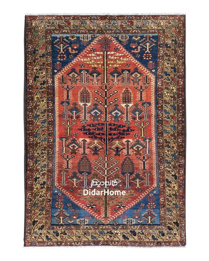 [12021711] فرش دستباف آنتیک بختیاری طرح افشان سه متری