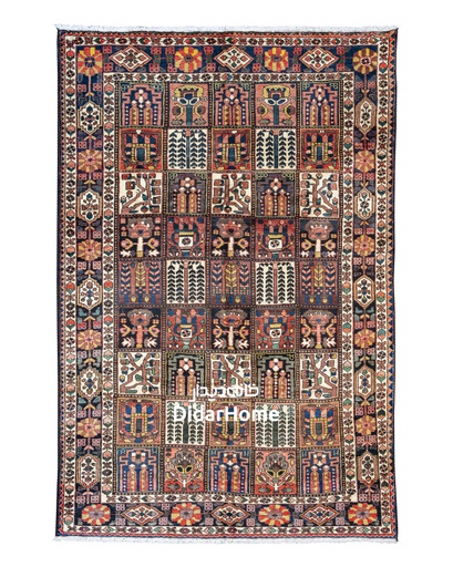 [84061019] فرش دستباف آنتیک بختیاری طرح خشتی شش متری