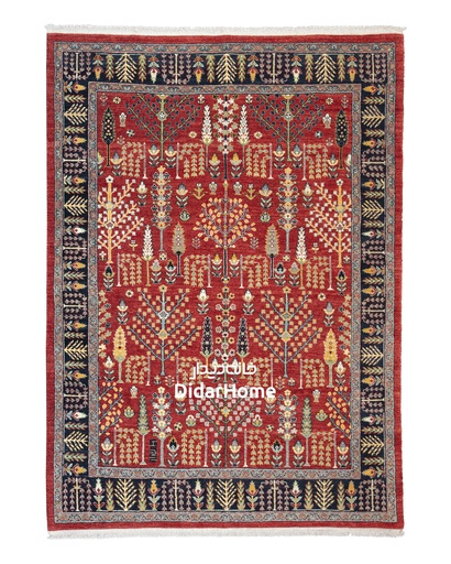 [12040230] فرش دستباف قشقایی طرح افشان چهار متری