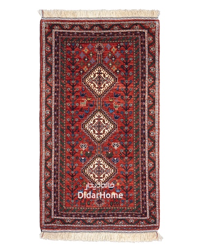 [11010199] فرش دستباف قشقایی طرح ترنجی ذرع و نیم