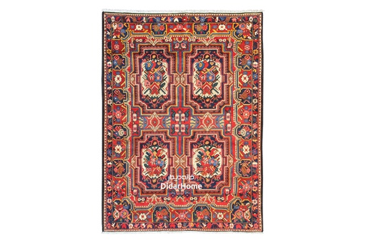 [14030003] فرش دستباف آنتیک بختیاری طرح خشتی سه متری