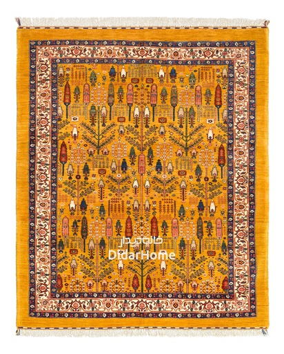 [32043393] فرش دستباف بیجار طرح درخت زندگی چهار متری