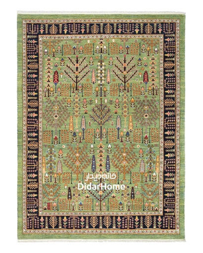 [42060124] فرش دستباف قشقایی طرح درخت زندگی شش متری